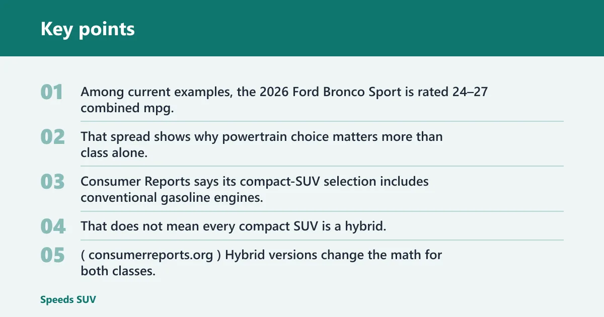 Key points: Which class is better for fuel economy?